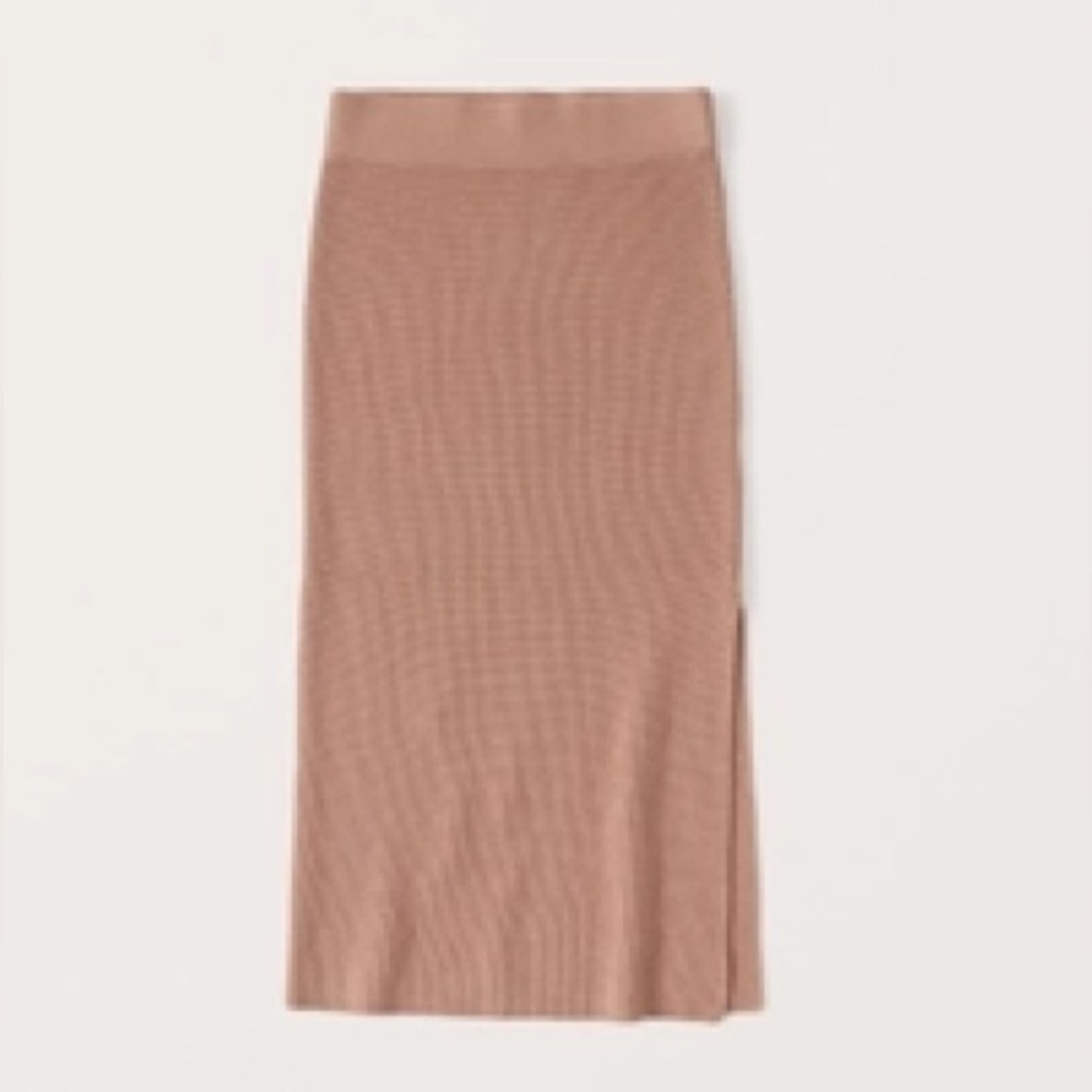 Abercrombie dusty rose knit 90s sweater midi skirt with side slit size SP